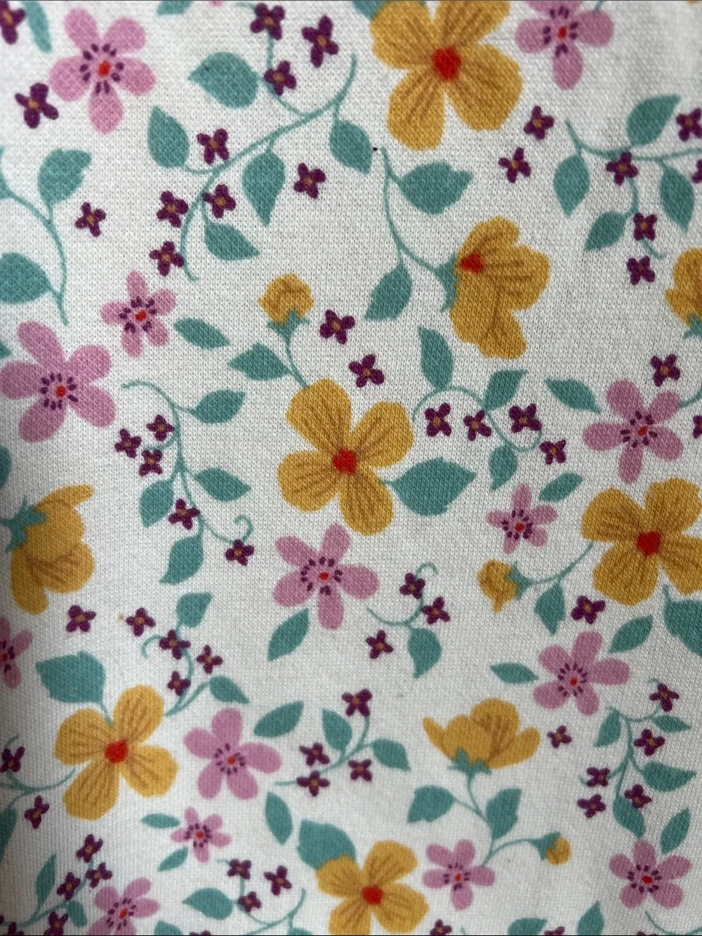 Cat & Jack | Kids Cream Floral Crewneck Sweatshirt Yellow & Pink Flowers Size L